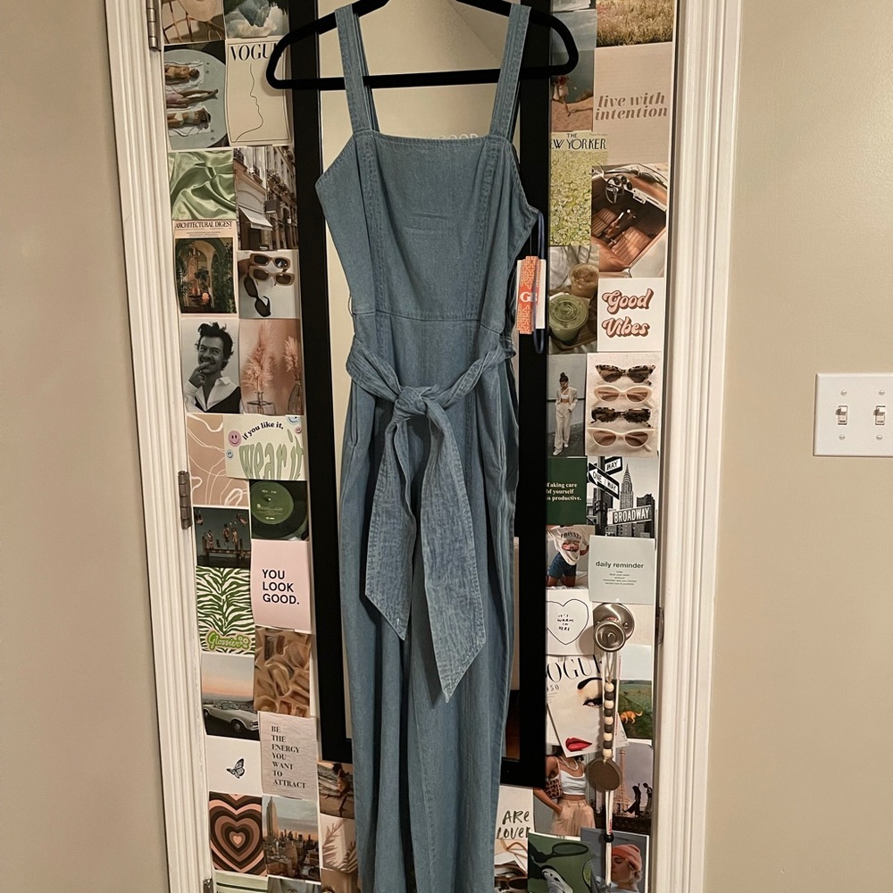 NEW Women’s Denim Jumpsuit with Adjustable Tie Waist